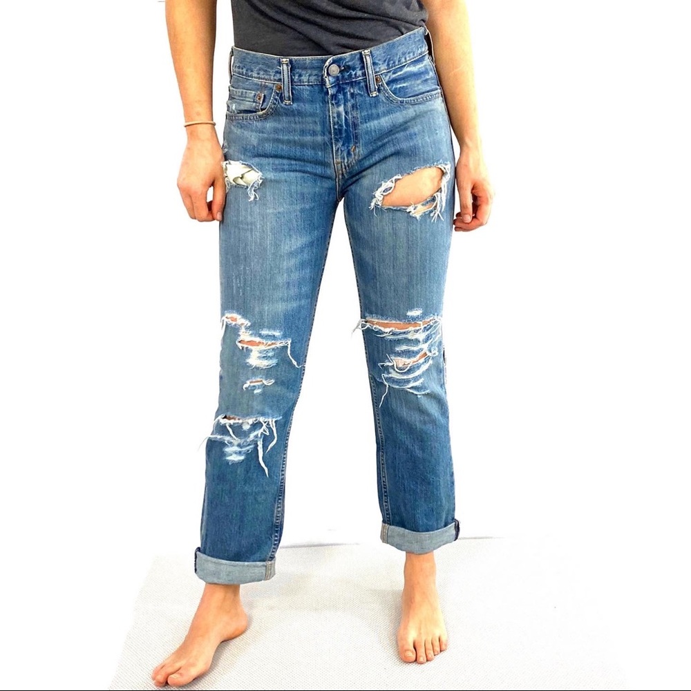 Levi’s Denim Custom Distressed Straight Leg 511 - Picture 11 of 12